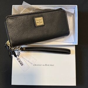 Dooney & Bourke Large Pebble Leather Double Zip Wallet